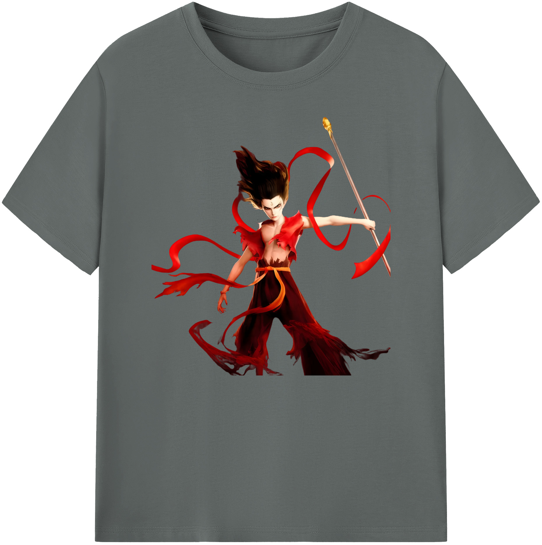 （画像用） Ne Zha 2 ナタ 魔童の大暴れ 綿100％ メンズ半袖Tシャツ｜肌触りやわらか＆通気性